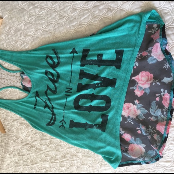 High low floral tank - Picture 5 of 5